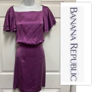 Banana Republic Purple Satin Mini Dress
